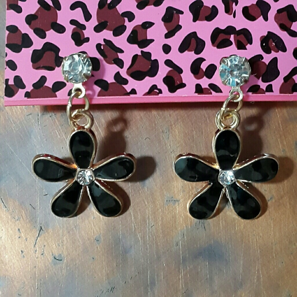 Flower Earrings Rinestone Crystal Enamel Stud Tropical Hawaii Daisy